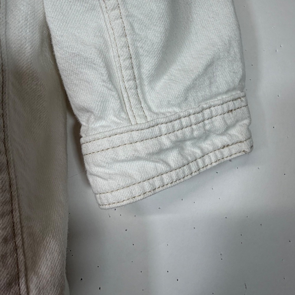 Pilcro Anthropologie White Denim Dress Shirt Jacket Oversized Medium - Picture 5 of 9